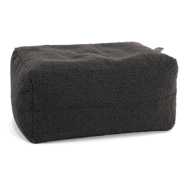 Kleiner runder Fußhocker - Bouclé Graphitgrau 01