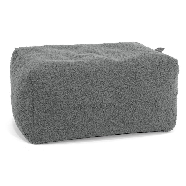 Kleiner runder Fußhocker - Bouclé Grau 01