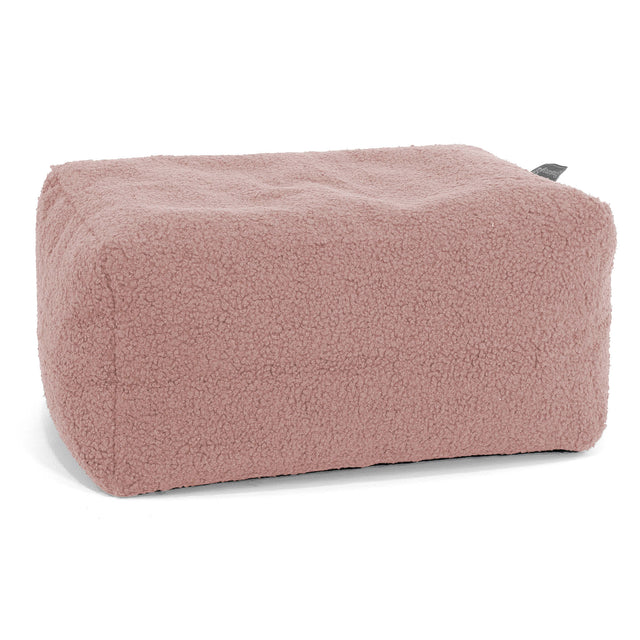 Kleiner runder Fußhocker - Bouclé Pink 01