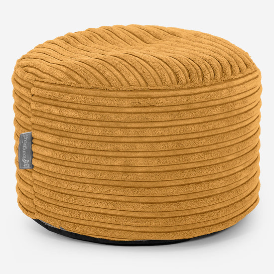 Kleiner runder Fußhocker - Cord Goldhonig 01