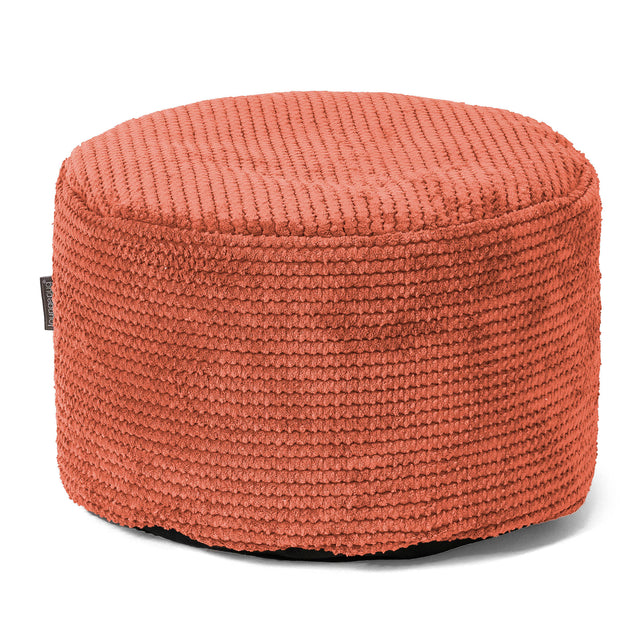 Kleiner runder Fußhocker - Pom-Pom Kürbisorange 01