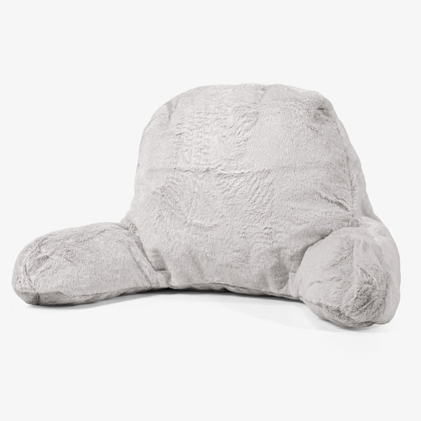 Lesekissen mit Rückenstütze - Kaninchen Kunstfell Hellgrau 01