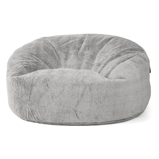 Mammoth Sofa Sitzsack XXL - Kaninchen Kunstfell Hellgrau 01
