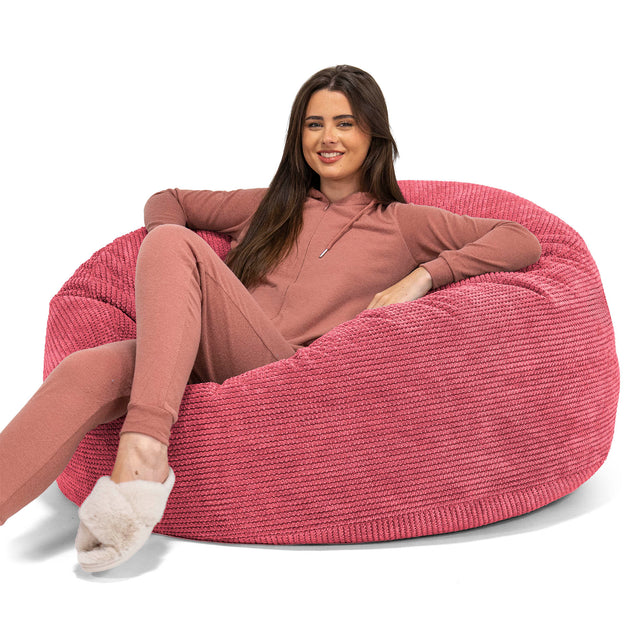 Mammoth Sofa Sitzsack XXL - Pom-Pom Pastellrot 01
