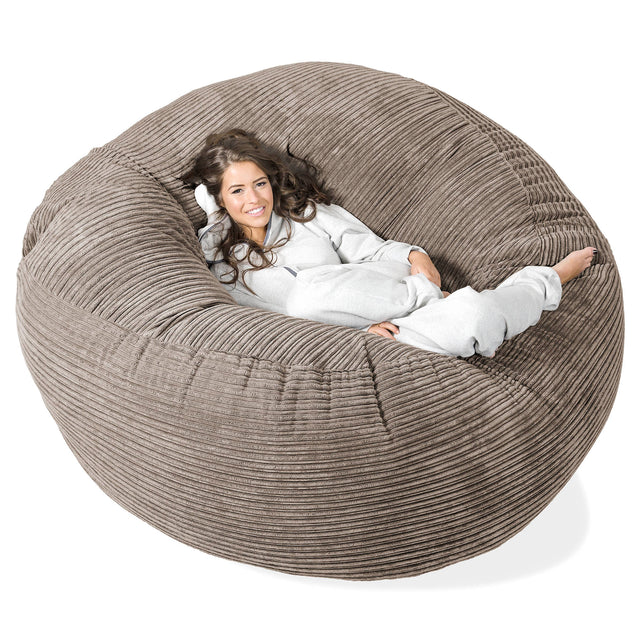 Mega-Mammoth Sofa Sitzsack XXL - Cord Beigegrau 01
