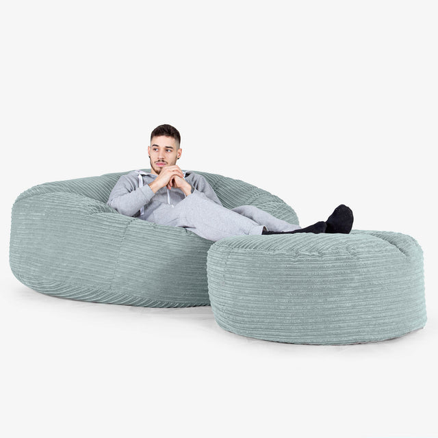 Mega-Mammoth Sofa Sitzsack XXL - Cord Mintgrün 02