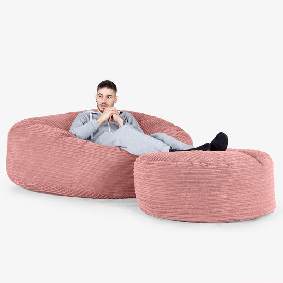 Mega-Mammoth Sofa Sitzsack XXL - Cord Pfirsich 02