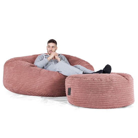 Mega-Mammoth Sofa Sitzsack XXL - Cord Pfirsich 02