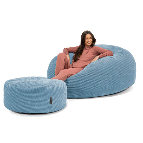 Mega-Mammoth Sofa Sitzsack XXL - Pom-Pom Himmelblau 02