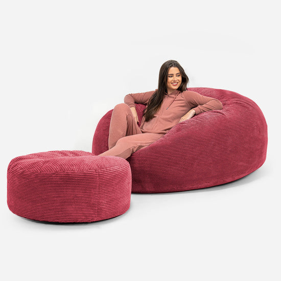 Mega-Mammoth Sofa Sitzsack XXL - Pom-Pom Pastellrot 02