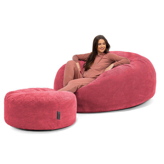 Mega-Mammoth Sofa Sitzsack XXL - Pom-Pom Pastellrot 02