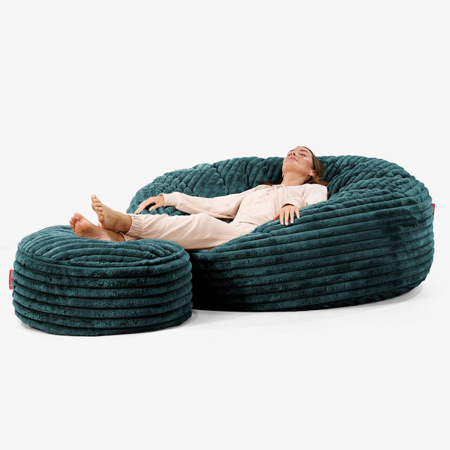 Mega-Mammoth Sofa Sitzsack XXL - Ultra Plüsch Cord Blaugrün