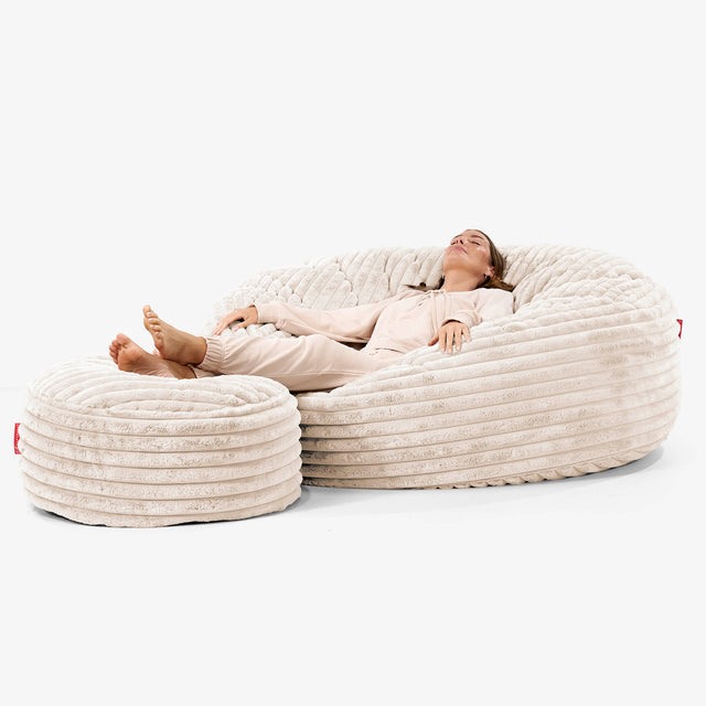 Mega-Mammoth Sofa Sitzsack XXL - Ultra Plüsch Cord Creme