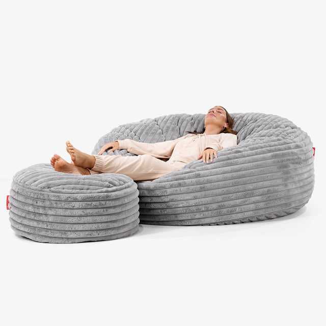 Mega-Mammoth Sofa Sitzsack XXL - Ultra Plüsch Cord Grau