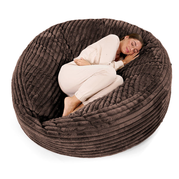 Mega-Mammoth Sofa Sitzsack XXL - Ultra Plüsch Cord Nussbraun
