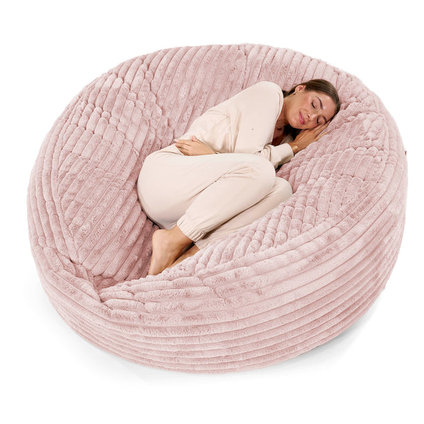 Mega-Mammoth Sofa Sitzsack XXL - Ultra Plüsch Cord Pastellrosa