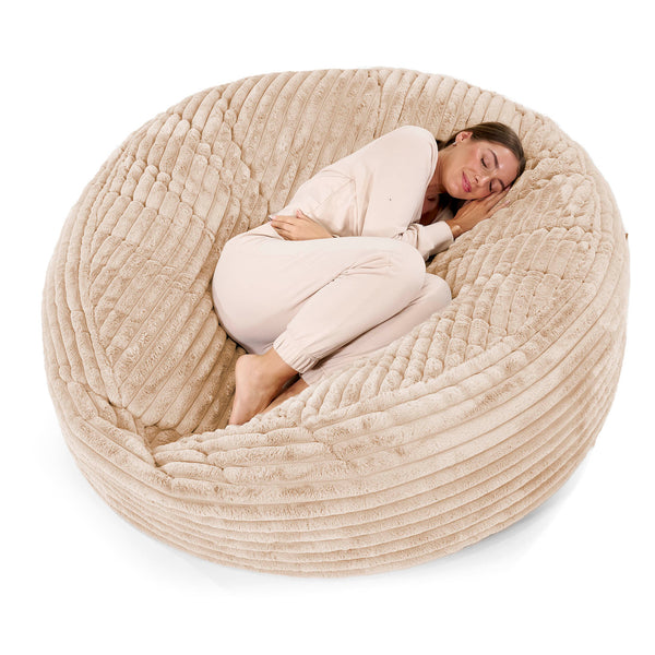 Mega-Mammoth Sofa Sitzsack XXL - Ultra Plüsch Cord Pfirsich