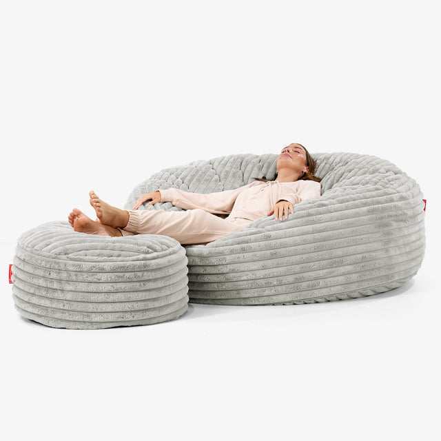 Mega-Mammoth Sofa Sitzsack XXL - Ultra Plüsch Cord Salbeigrün