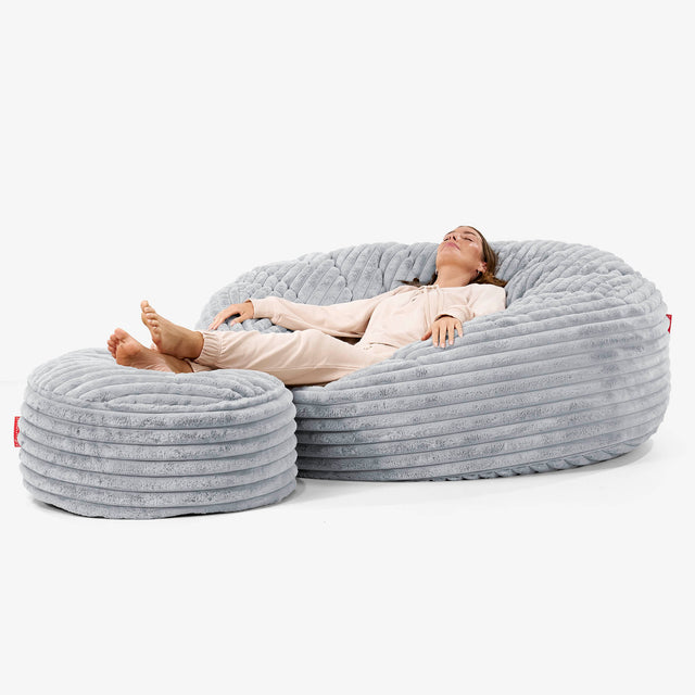 Mega-Mammoth Sofa Sitzsack XXL - Ultra Plüsch Cord Taubenblau