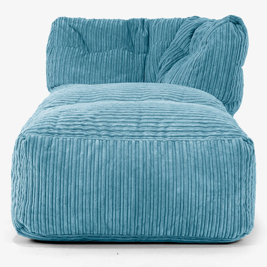 Modulares Sofa Sitzsack, Rechte Chaiselongue - Cord Türkis 02