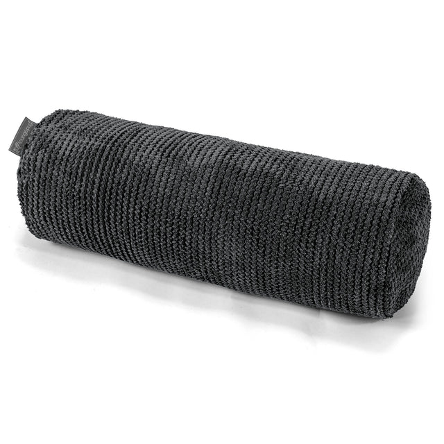 Nackenrolle Dekokissen / Sofa Kissenbezug 20 x 55cm - Pom-Pom Schwarz 01