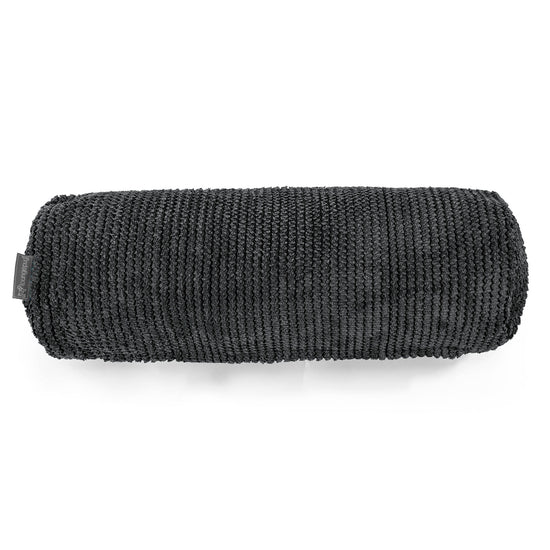 Nackenrolle Dekokissen / Sofa Kissenbezug 20 x 55cm - Pom-Pom Schwarz 02