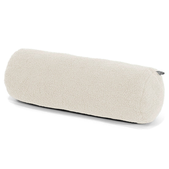 Nackenrolle Dekokissen / Sofa Kissenbezug 20 x 55cm - Bouclé Elfenbein 01