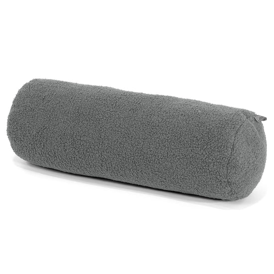 Nackenrolle Dekokissen / Sofa Kissenbezug 20 x 55cm - Bouclé Grau 01