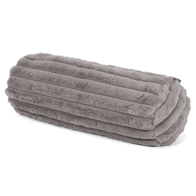 Nackenrolle Dekokissen / Sofa Kissenbezug 20 x 55cm - Ultra Plüsch Cord Grau 01