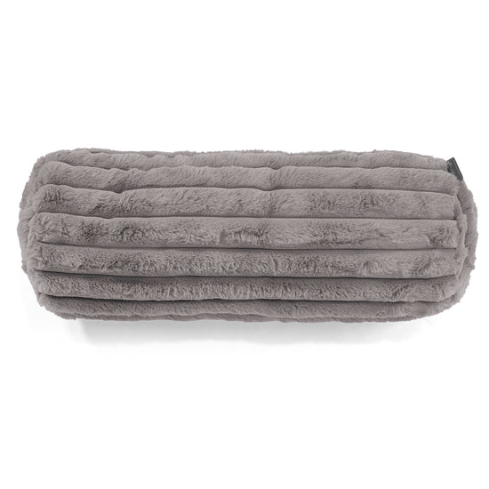 Nackenrolle Dekokissen / Sofa Kissenbezug 20 x 55cm - Ultra Plüsch Cord Grau 02