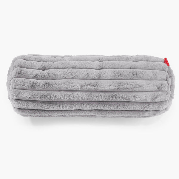 Nackenrolle Dekokissen / Sofa Kissenbezug 20 x 55cm - Ultra Plüsch Cord Grau 01