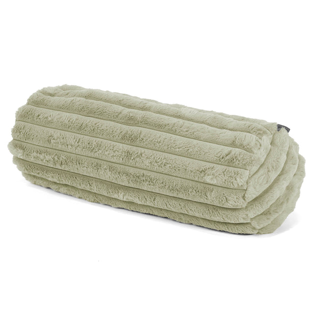Nackenrolle Dekokissen / Sofa Kissenbezug 20 x 55cm - Ultra Plüsch Cord Salbeigrün 01