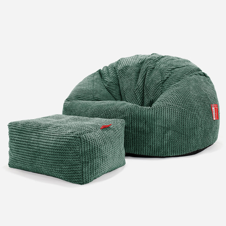 Klassischer Sitzsack Sessel - Pom-Pom Moosgrün 02