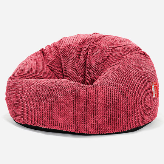 Klassischer Sitzsack Sessel - Pom-Pom Pastellrot 01