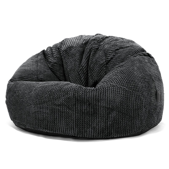 Klassischer Sitzsack Sessel - Waffle Cord Schwarz 01