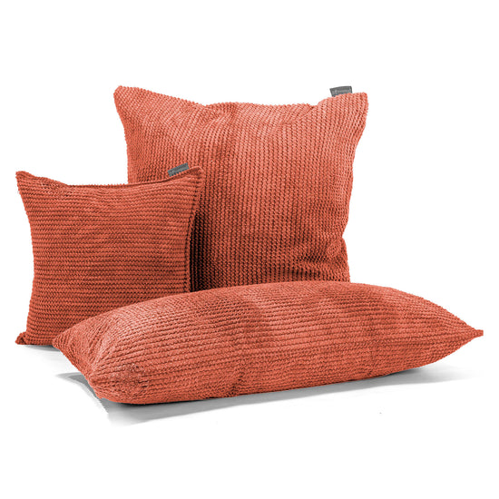 Riesen Dekokissen / Sofa Kissenbezug 40 x 70cm - Pom-Pom Kürbisorange 03