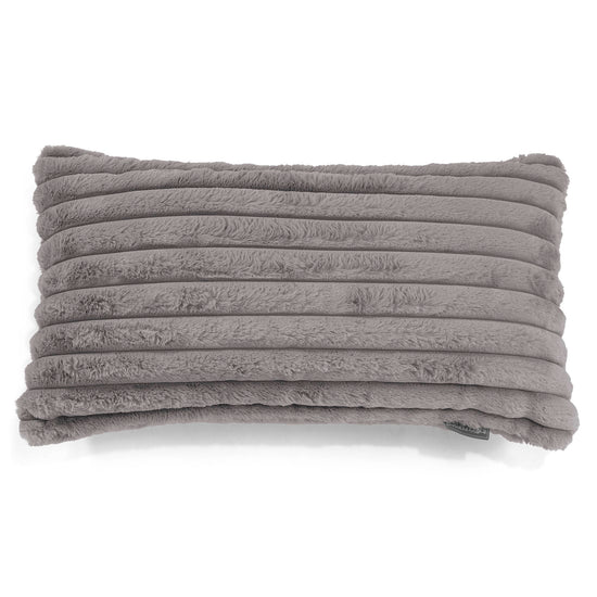 Riesen Dekokissen / Sofa Kissenbezug 40 x 70cm - Ultra Plüsch Cord Grau 01