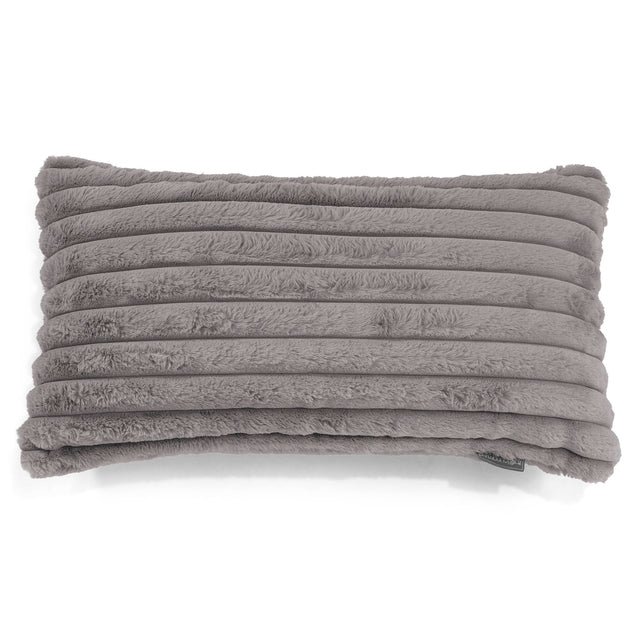 Riesen Dekokissen / Sofa Kissenbezug 40 x 70cm - Ultra Plüsch Cord Grau 01