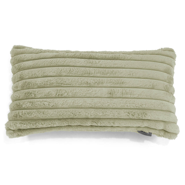 Riesen Dekokissen / Sofa Kissenbezug 40 x 70cm - Ultra Plüsch Cord Salbeigrün 01
