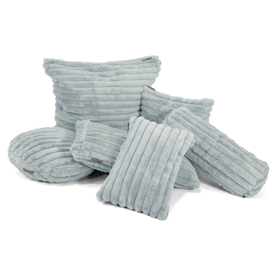 Riesen Dekokissen / Sofa Kissenbezug 40 x 70cm - Ultra Plüsch Cord Taubenblau 02