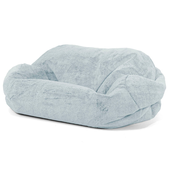 Sabine Sitzsack Sofa - Kaninchen Kunstfell Pastellblau 01