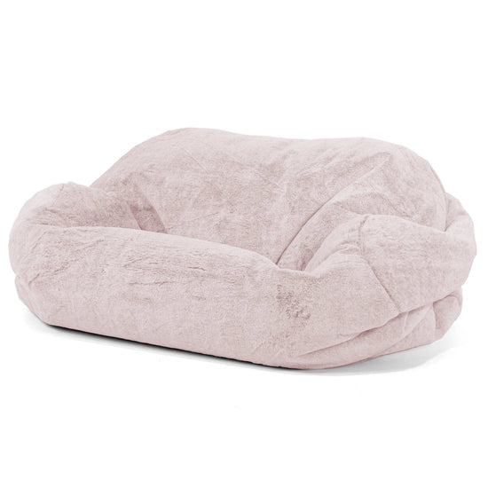 Sabine Sitzsack Sofa - Kaninchen Kunstfell Pastellrosa 01