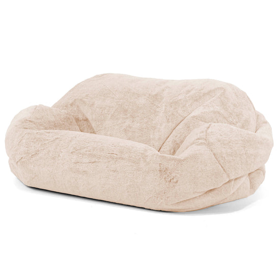 Sabine Sitzsack Sofa - Kaninchen Kunstfell Weiß 01