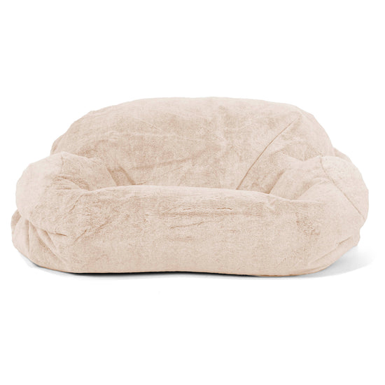 Sabine Sitzsack Sofa - Kaninchen Kunstfell Weiß 02