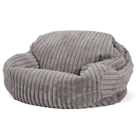 Sabine Sitzsack Sofa - Ultra Plüsch Cord Grau 01