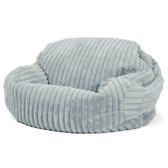 Sabine Sitzsack Sofa - Ultra Plüsch Cord Taubenblau 01