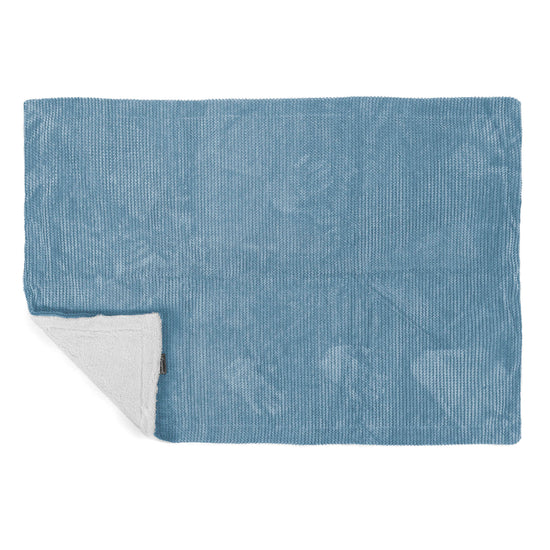 Sherpa-Decke - Pom-Pom Himmelblau 03
