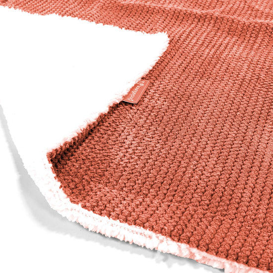 Sherpa-Decke - Pom-Pom Kürbisorange 01