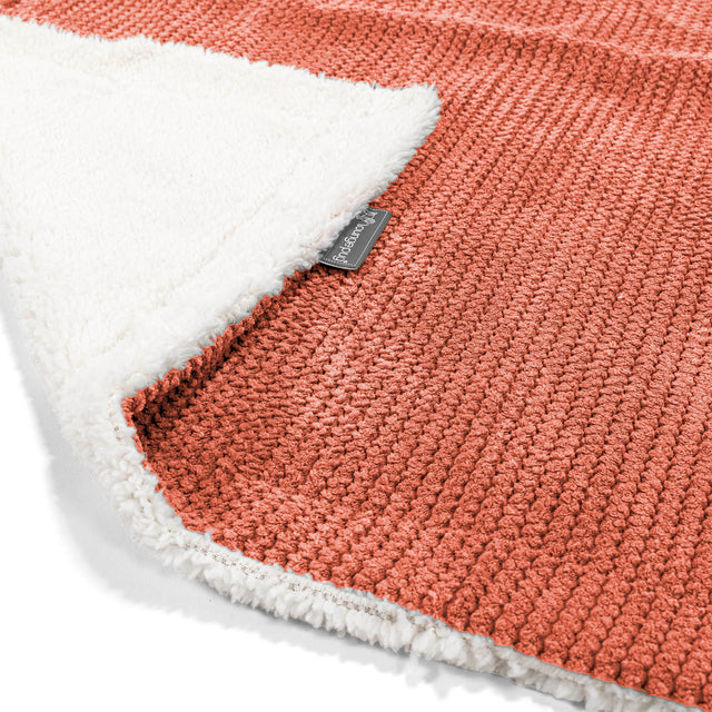 Sherpa-Decke - Pom-Pom Kürbisorange 01