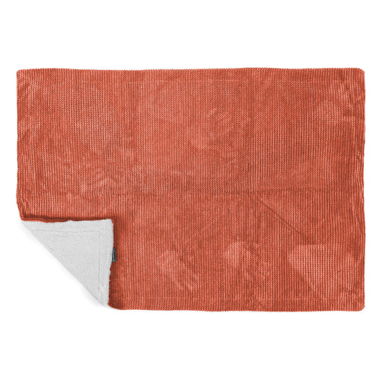 Sherpa-Decke - Pom-Pom Kürbisorange 03
